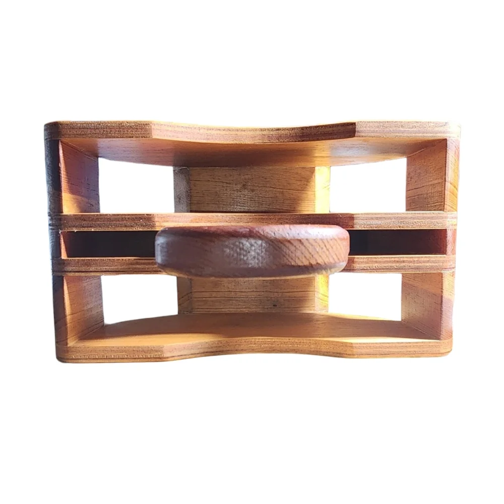 Vintage Hand Made October 2004 Artist Signed Wooden Magazine Rack 12
